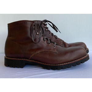 Wolverine 1000 Mile Men 13 D Plain-Toe Rugged Boot - Dark Reddish Brown